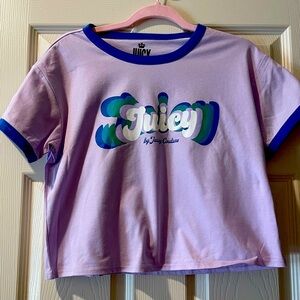 Juicy By Juicy Couture Ringer Womens Crew Neck Short Sleeve T-Shirt, size medium